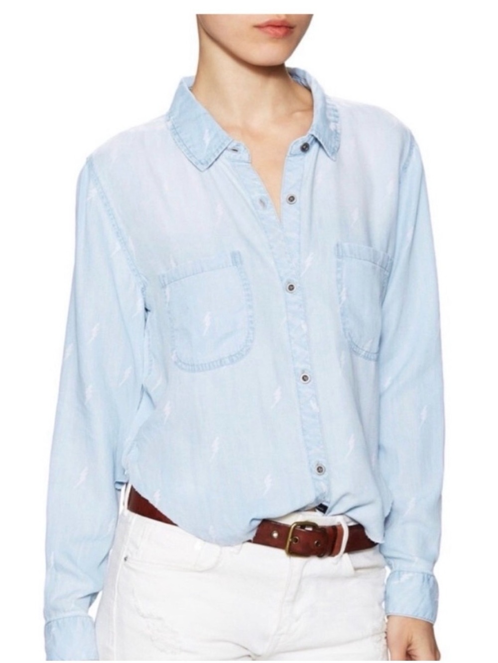 ⚡️NWT Rare Rails Carter Lightning Bolt⚡️Blue Chambray Shirt - Women’s Medium